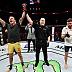 Renato Moicano celebrates after his unanimous-decision victory over Calvin Kattar in their featherweight bout at UFC 223 inside Barclays Center on April 7, 2018 in Brooklyn, New York.